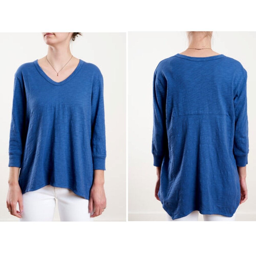 Wilt 3/4 Slv Shrunken B/F Longer Back In Royal Si… - image 1